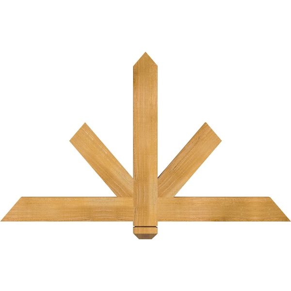 Ekena Millwork Kennewick Rough Sawn Timber Gable Bracket, Western Red Cedar, 48"W x 28"H x 2"D x 4"F, 14/12 Pitch GBW048X28X0204KEN00RWR - main